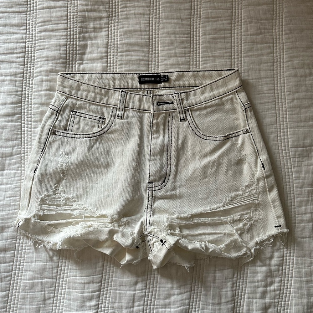 high rise jean shorts
